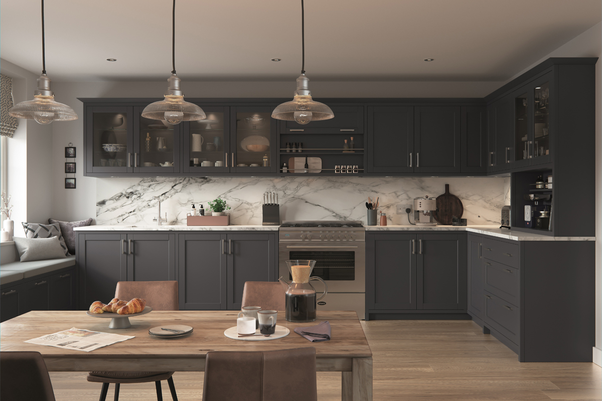 AP Dark & Wood texture Modern kitchen